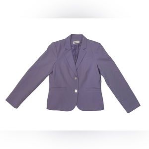 Calvin Klein Blazer Womens 12 Purple Lined Suit Jacket Shoulder Pads 2 Button